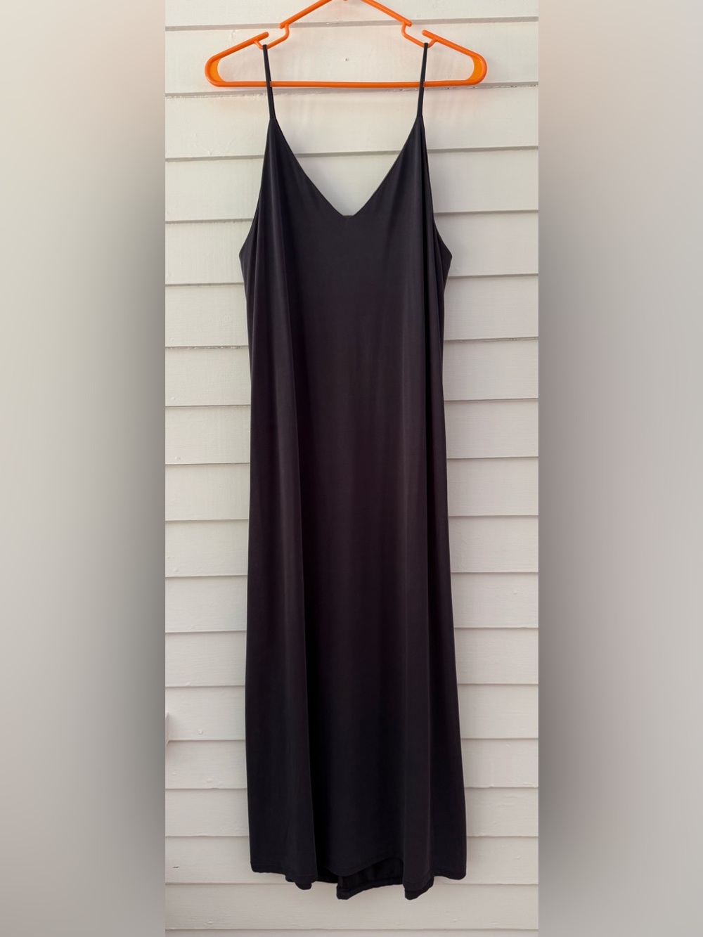 COA Made in California Minimalist Maxi Slip Dress Charcoal Gray Size 3/Large